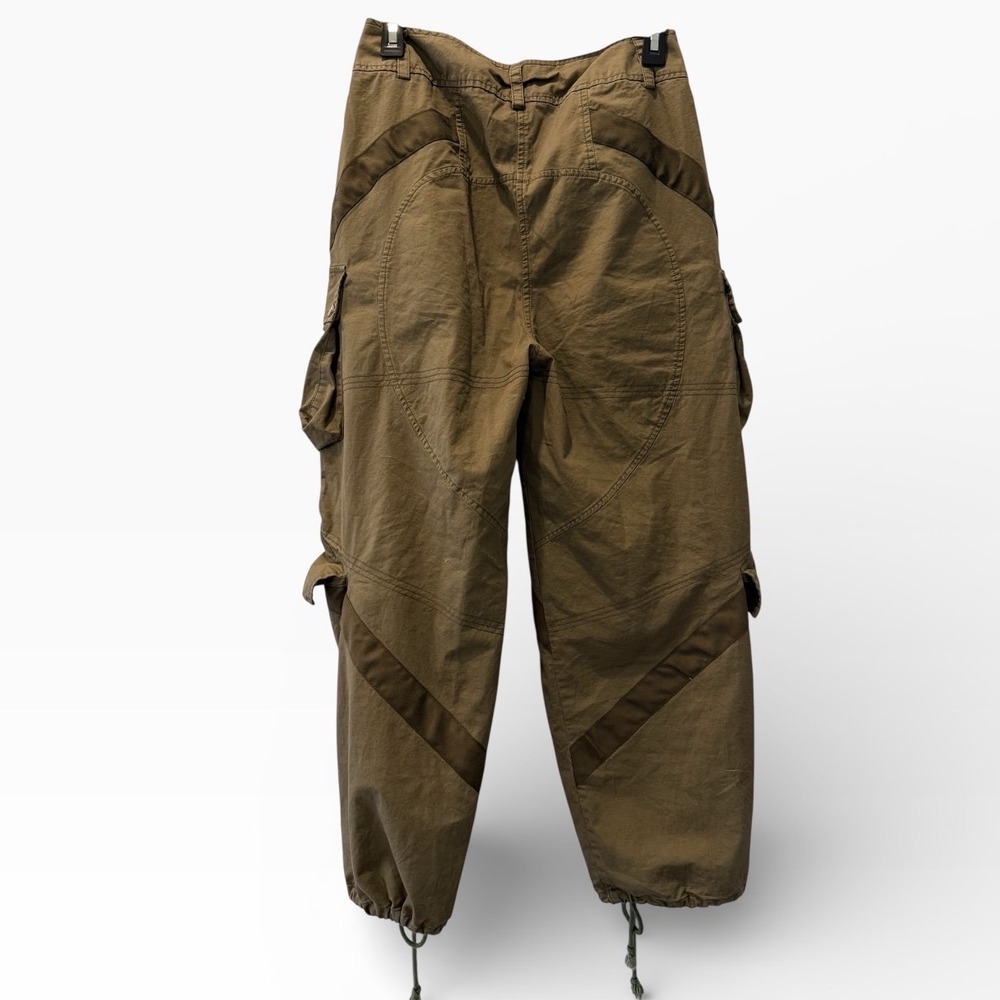 Balkan Womens Olive Green Asymmetrical Button Fly Cargo Utility Pants Size‎ M - Picture 7 of 11